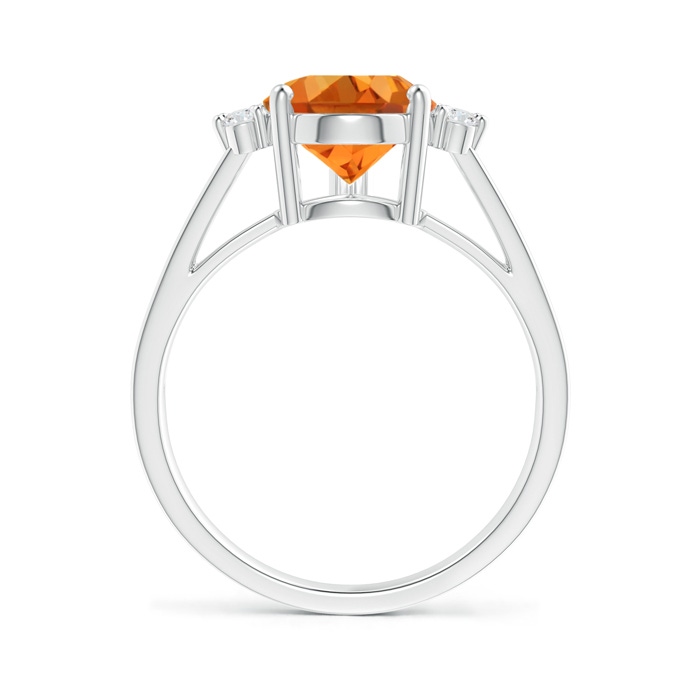 12x8mm AAAA Pear Citrine Ring with Triple Diamond Accents in White Gold product image