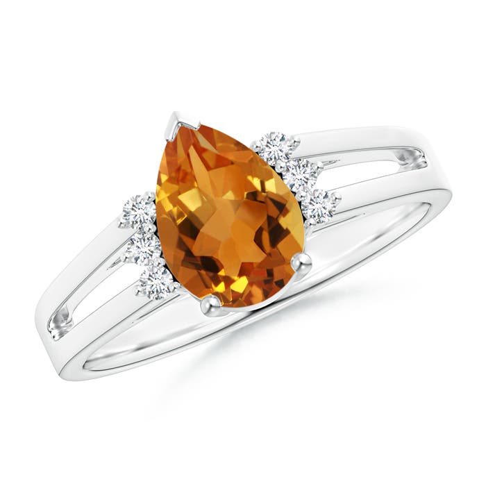 AAA - Citrine / 1.28 CT / 14 KT White Gold