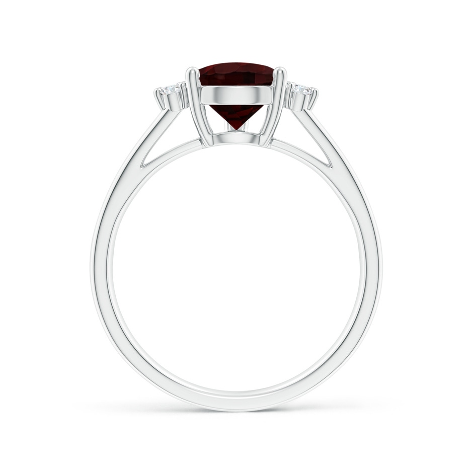 10x7mm A Pear Garnet Ring with Triple Diamond Accents in P950 Platinum side-1