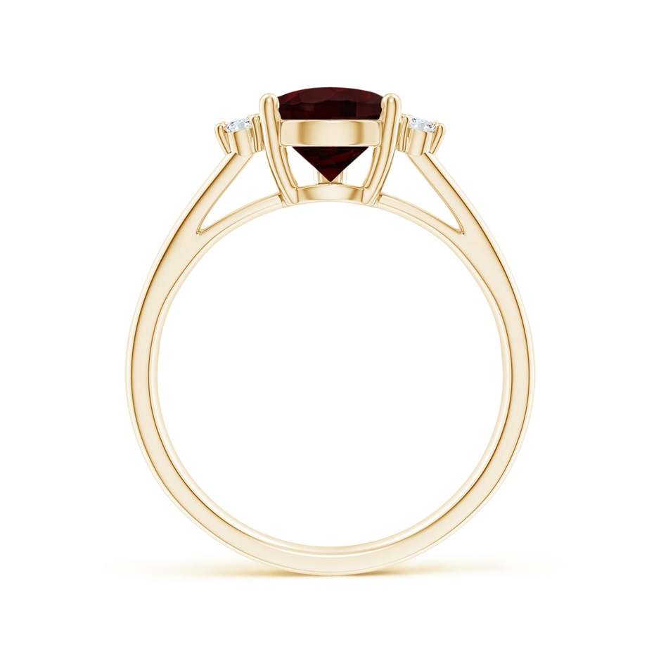 10x7mm A Pear Garnet Ring with Triple Diamond Accents in Yellow Gold side-1