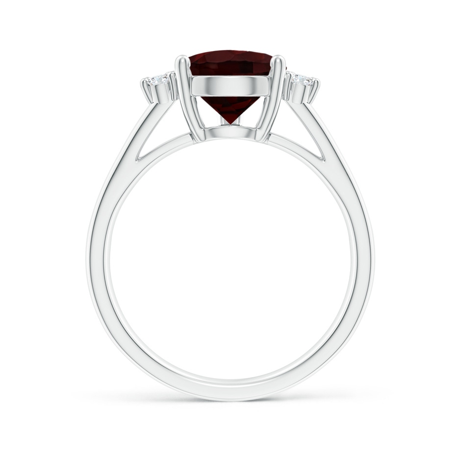 12x8mm A Pear Garnet Ring with Triple Diamond Accents in White Gold side-1