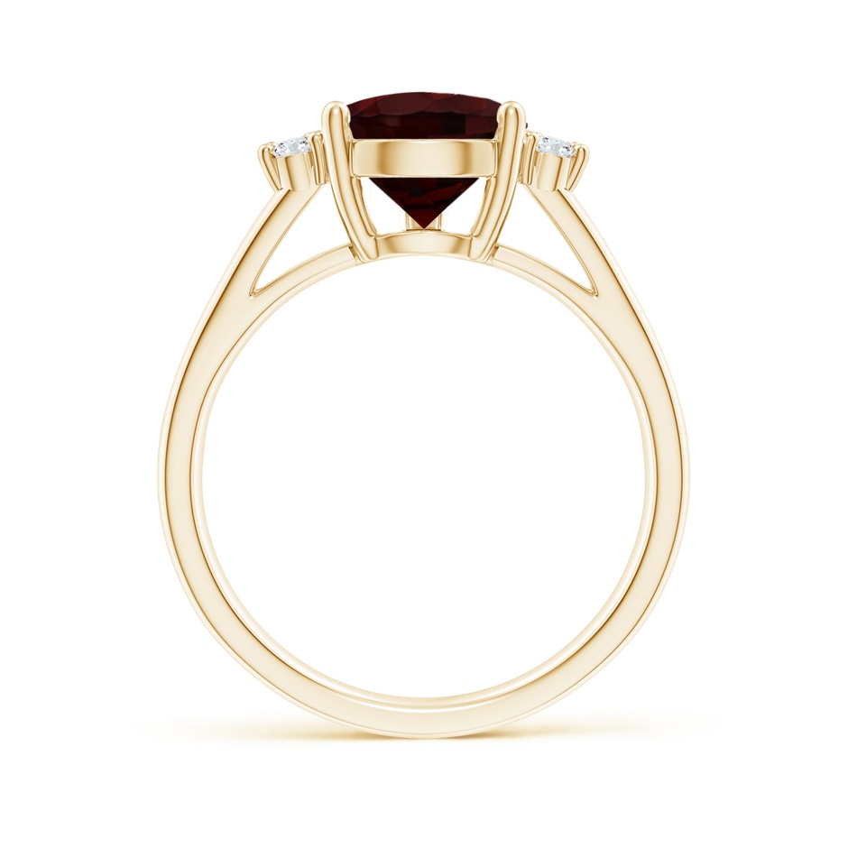 12x8mm A Pear Garnet Ring with Triple Diamond Accents in Yellow Gold side-1
