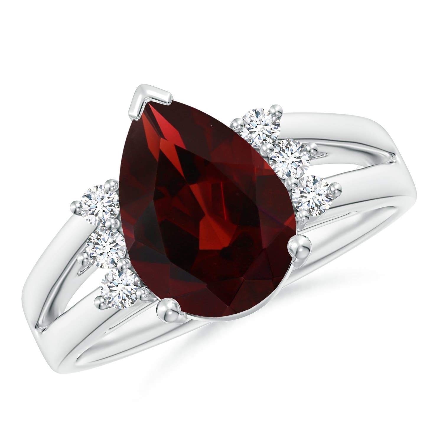 AA - Garnet / 3.67 CT / 14 KT White Gold