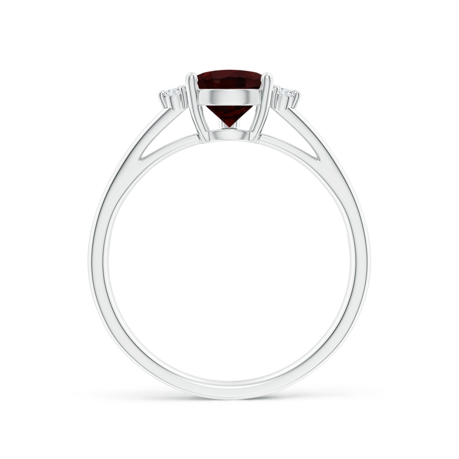 9x6mm A Pear Garnet Ring with Triple Diamond Accents in P950 Platinum side-1