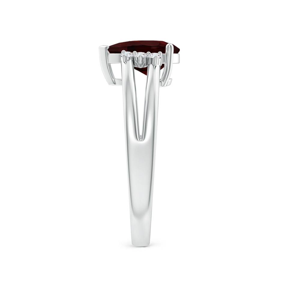 9x6mm A Pear Garnet Ring with Triple Diamond Accents in P950 Platinum side-2