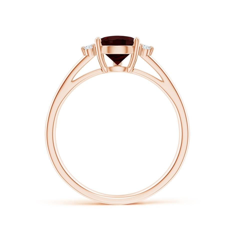 9x6mm A Pear Garnet Ring with Triple Diamond Accents in Rose Gold side-1