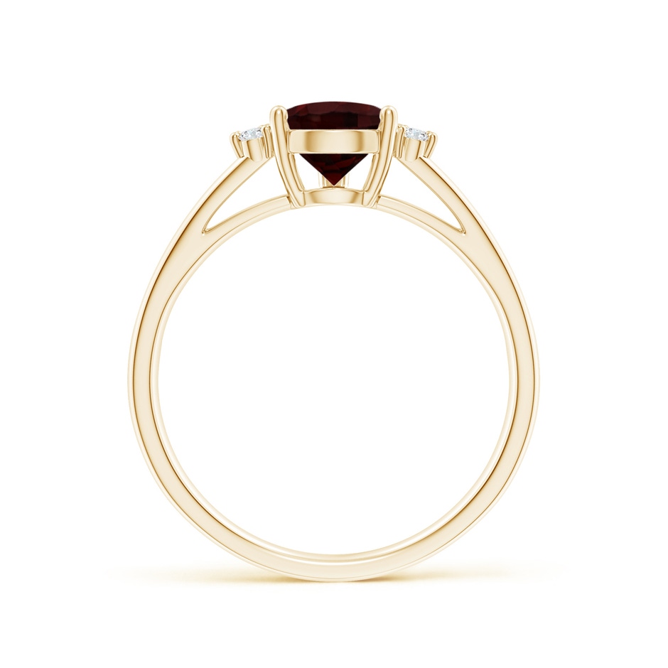 9x6mm A Pear Garnet Ring with Triple Diamond Accents in Yellow Gold side-1