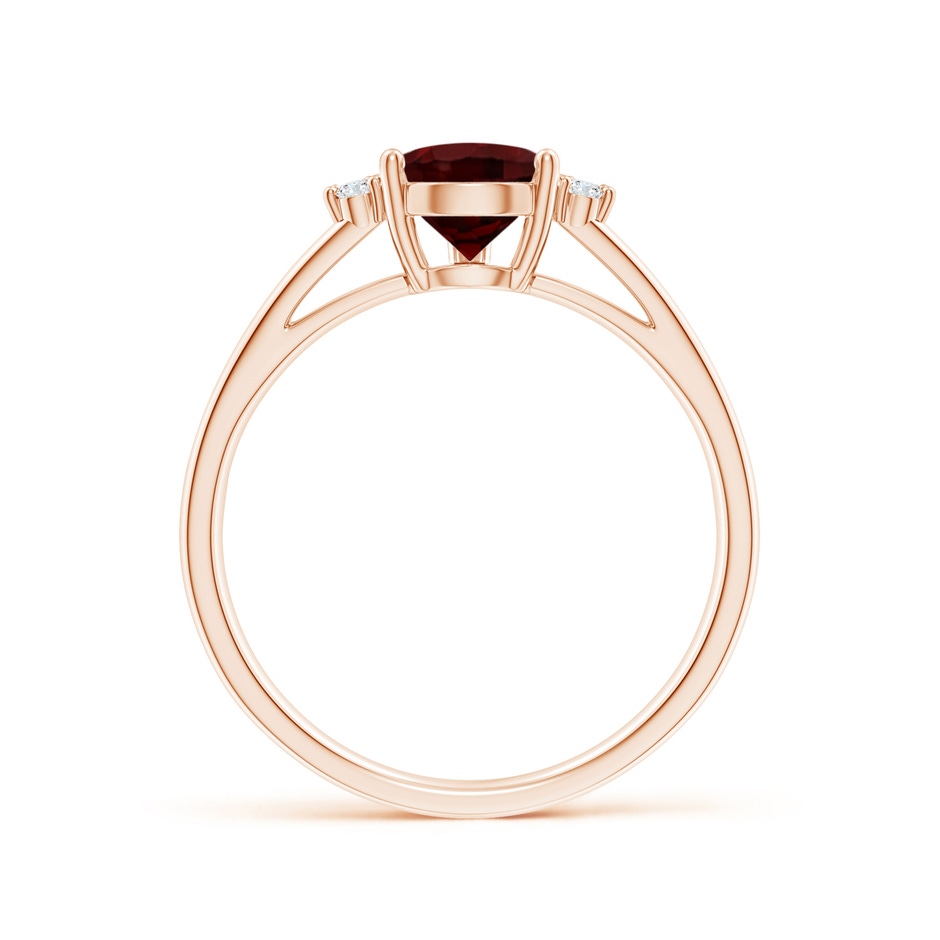 9x6mm AA Pear Garnet Ring with Triple Diamond Accents in Rose Gold side-1
