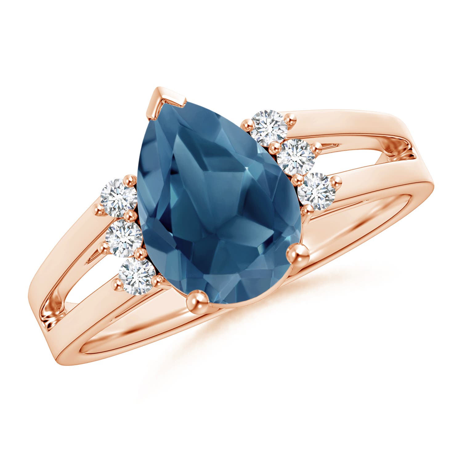 A - London Blue Topaz / 2.43 CT / 14 KT Rose Gold