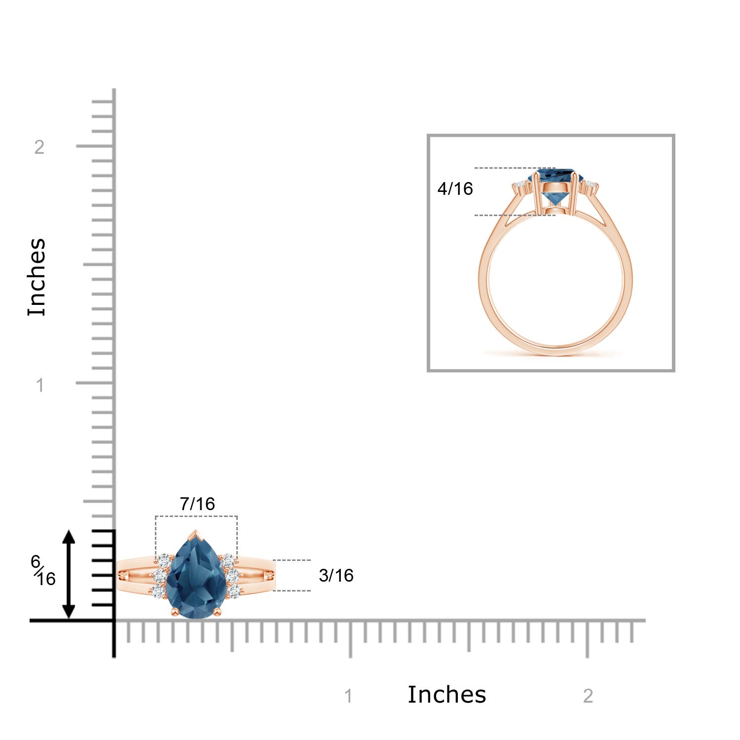 A - London Blue Topaz / 2.43 CT / 14 KT Rose Gold