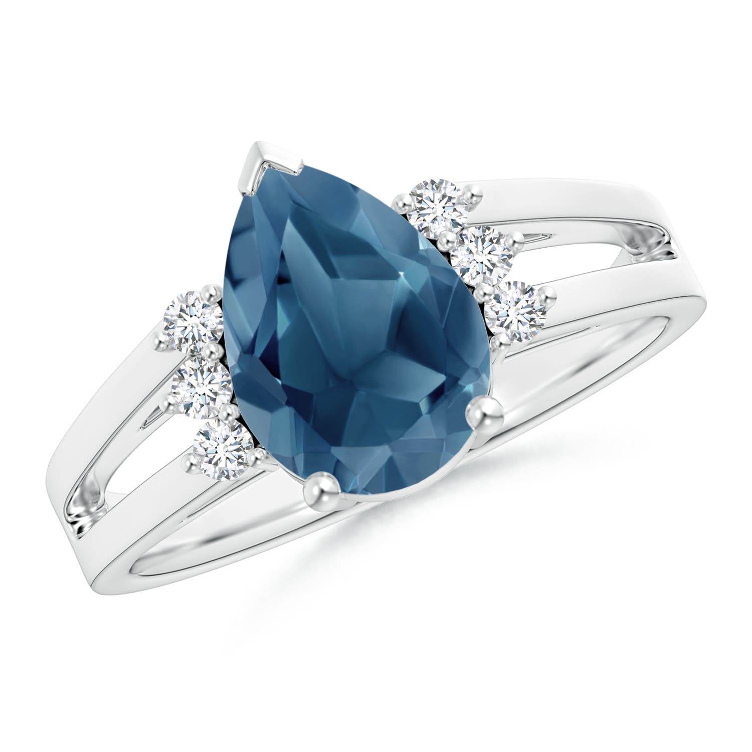 A - London Blue Topaz / 2.43 CT / 14 KT White Gold