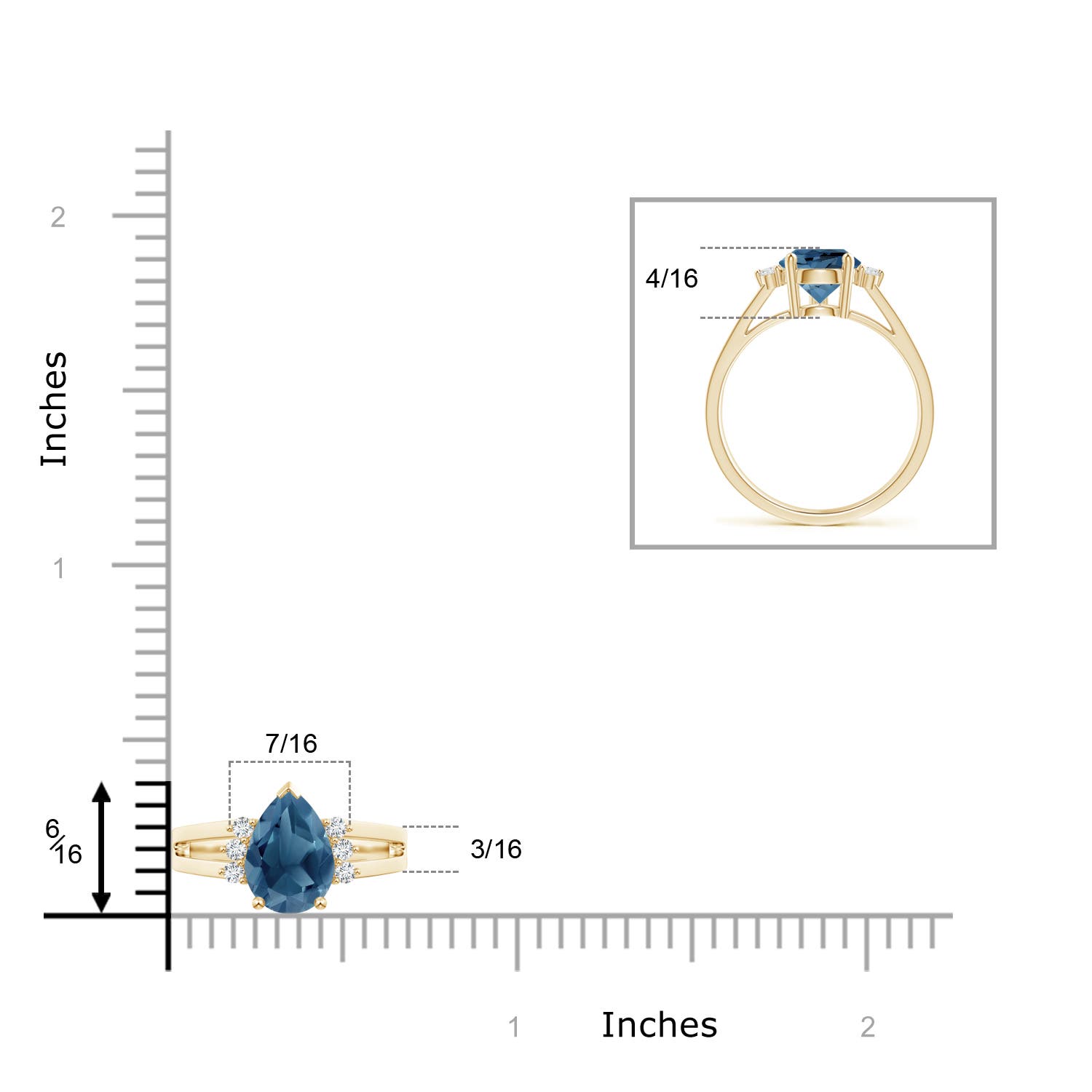 A - London Blue Topaz / 2.43 CT / 14 KT Yellow Gold