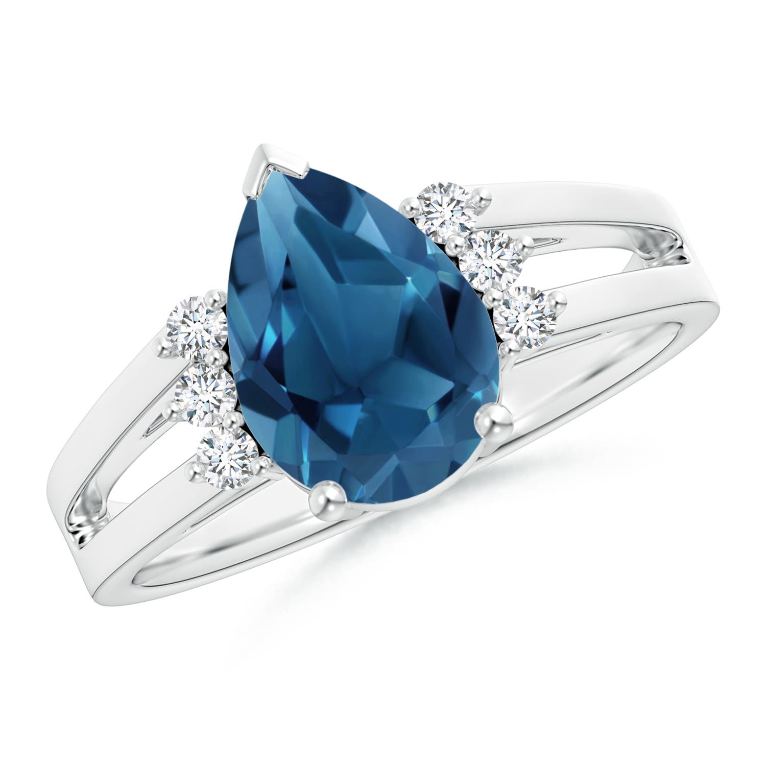 AA - London Blue Topaz / 2.43 CT / 14 KT White Gold