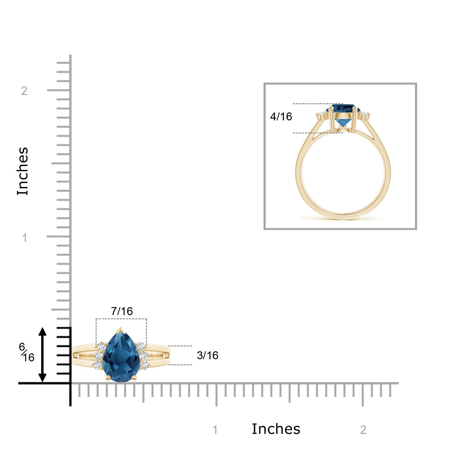 AA - London Blue Topaz / 2.43 CT / 14 KT Yellow Gold