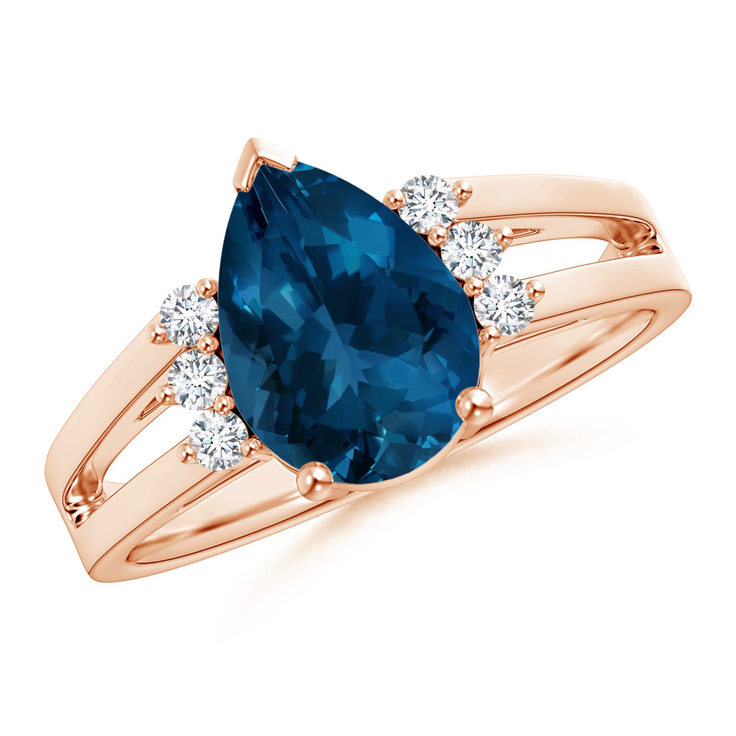 AAA - London Blue Topaz / 2.43 CT / 14 KT Rose Gold