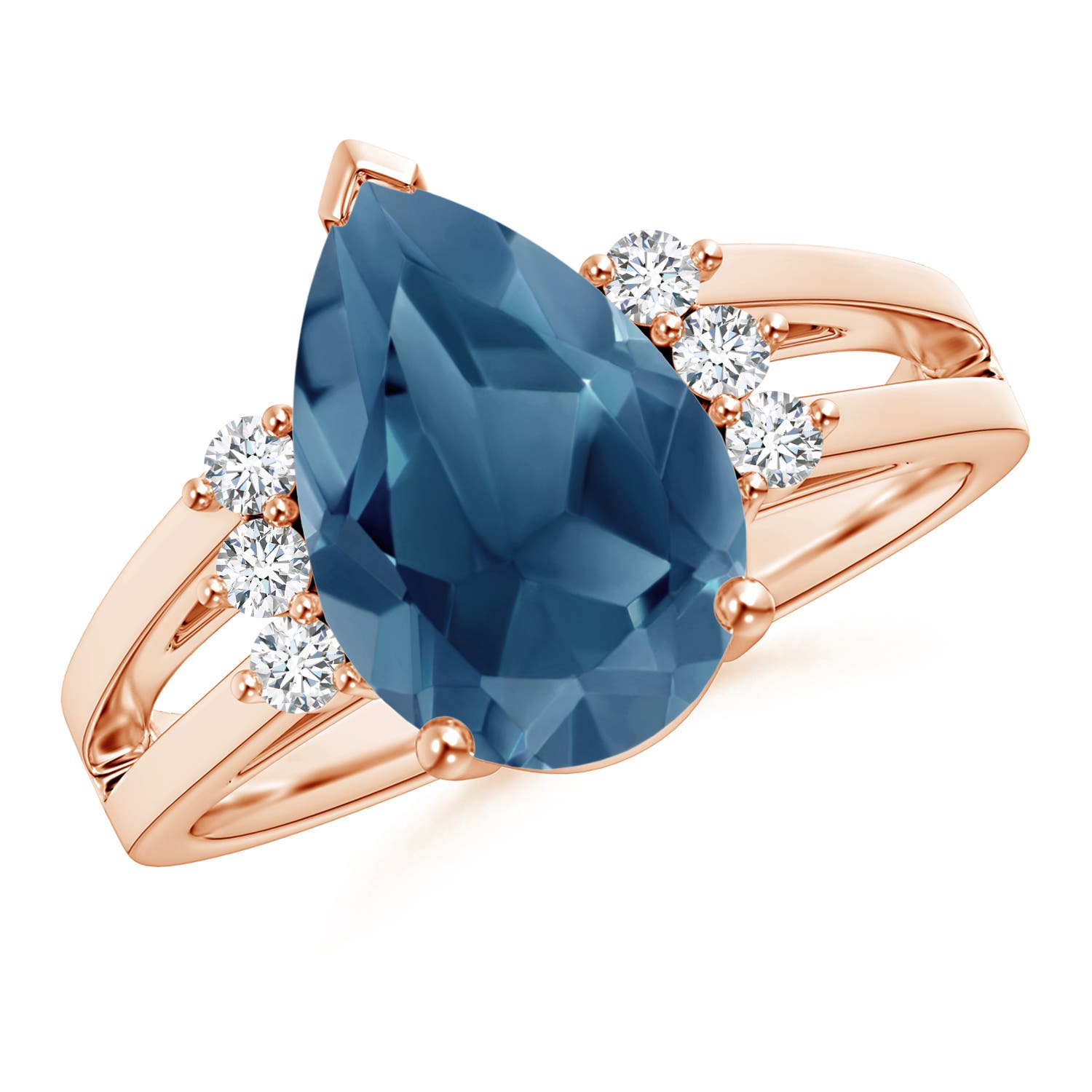 A - London Blue Topaz / 3.97 CT / 14 KT Rose Gold