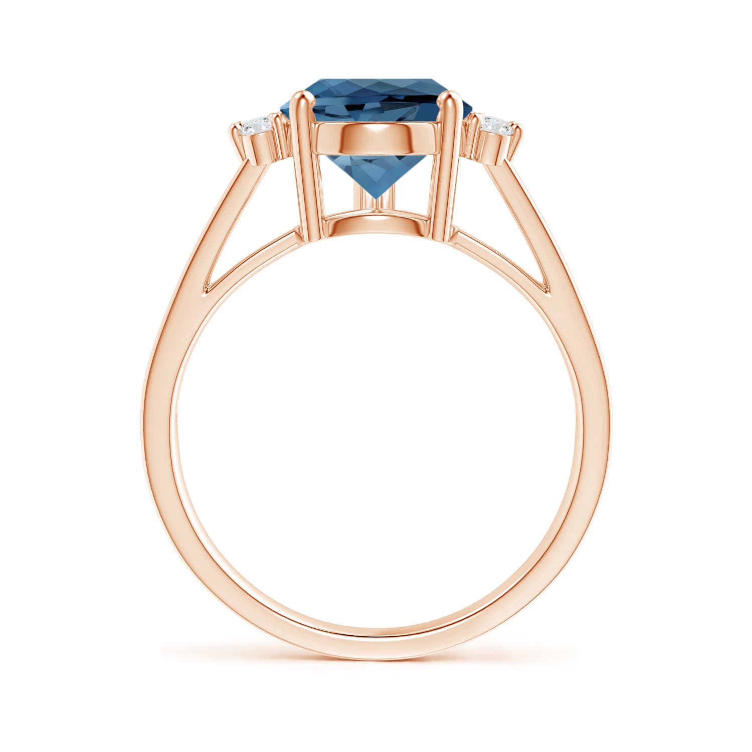 A - London Blue Topaz / 3.97 CT / 14 KT Rose Gold