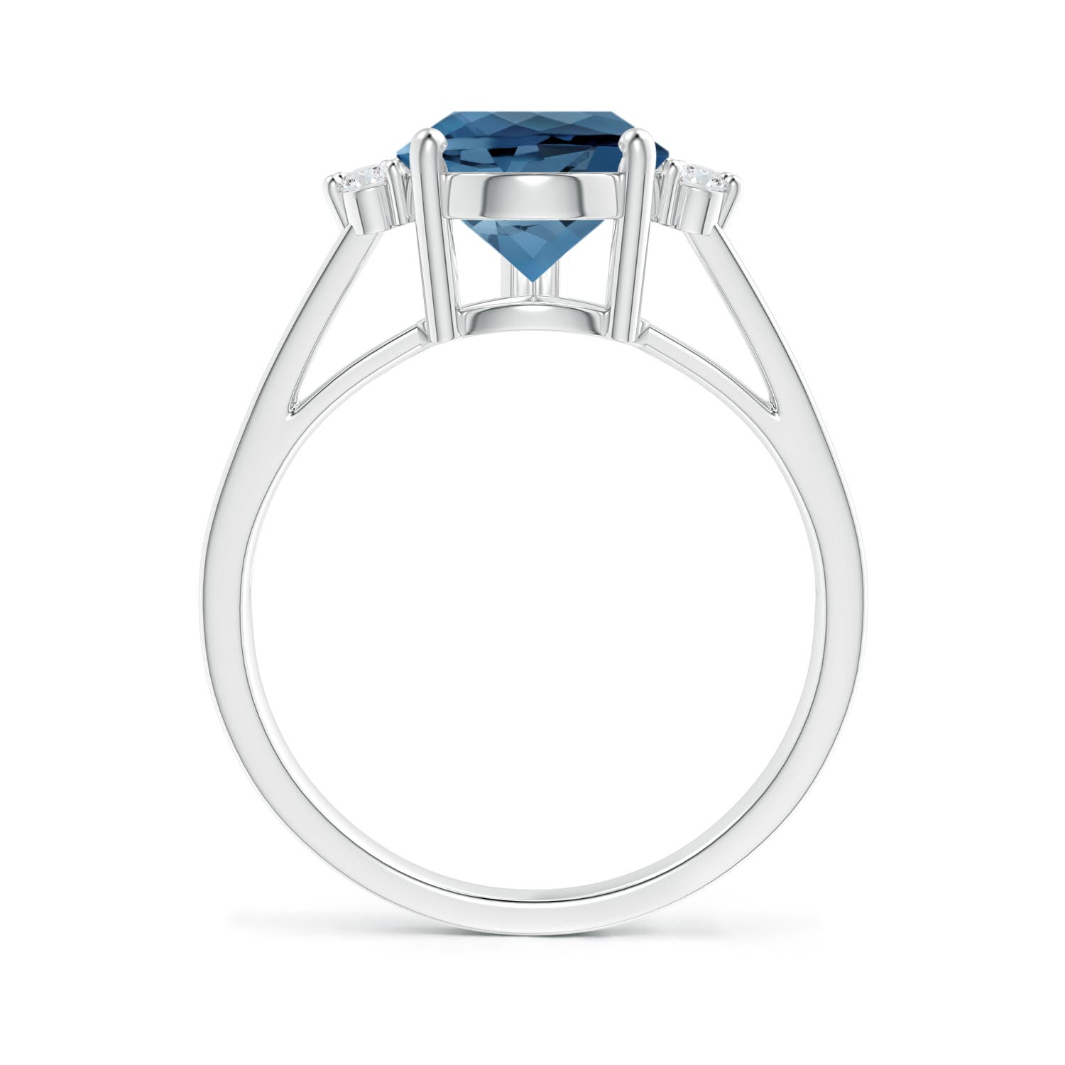 A - London Blue Topaz / 3.97 CT / 14 KT White Gold