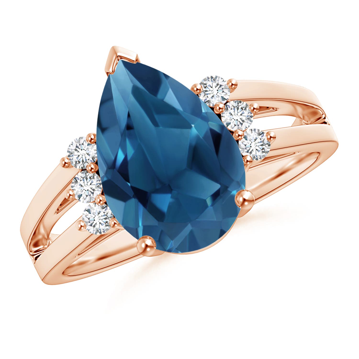 AA - London Blue Topaz / 3.97 CT / 14 KT Rose Gold