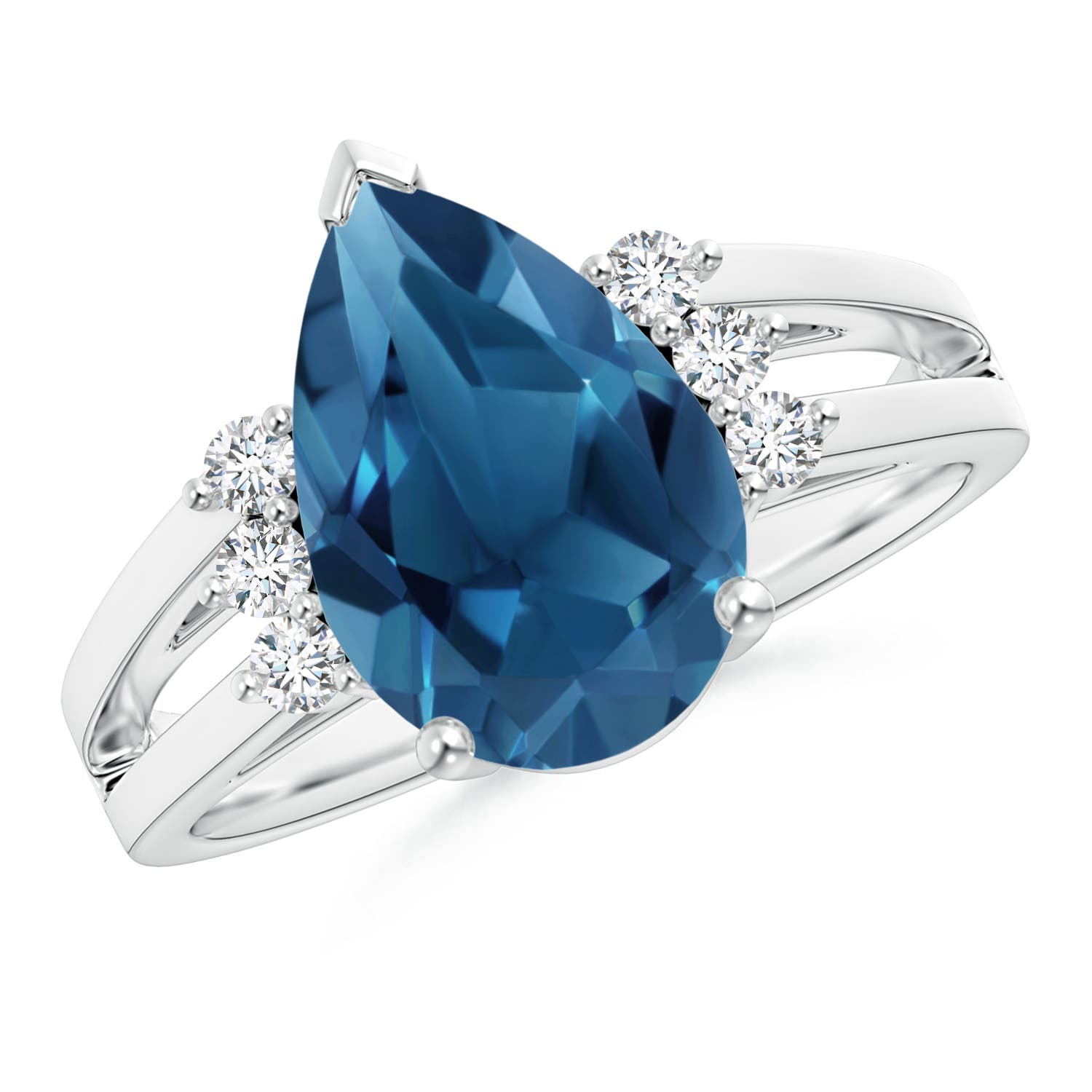 AA - London Blue Topaz / 3.97 CT / 14 KT White Gold