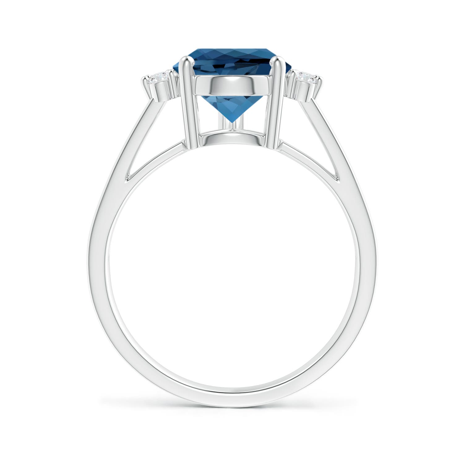 AA - London Blue Topaz / 3.97 CT / 14 KT White Gold