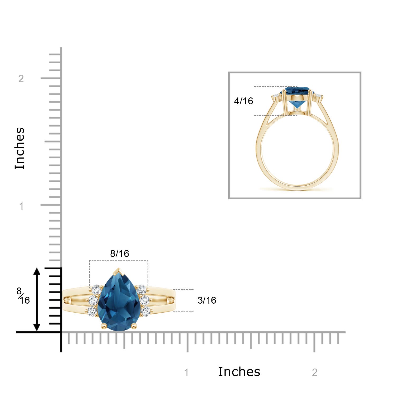 AA - London Blue Topaz / 3.97 CT / 14 KT Yellow Gold