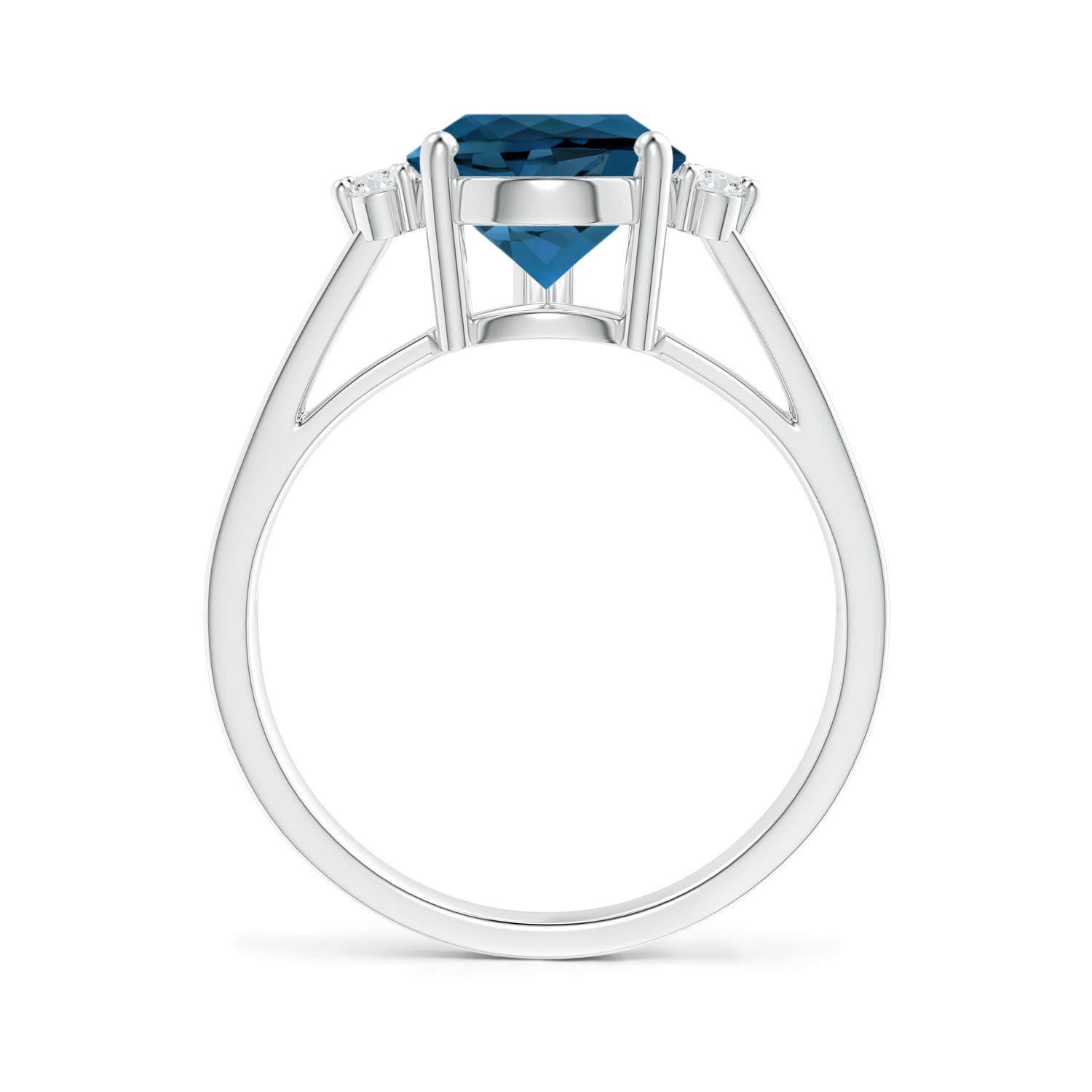 AAA - London Blue Topaz / 3.97 CT / 14 KT White Gold