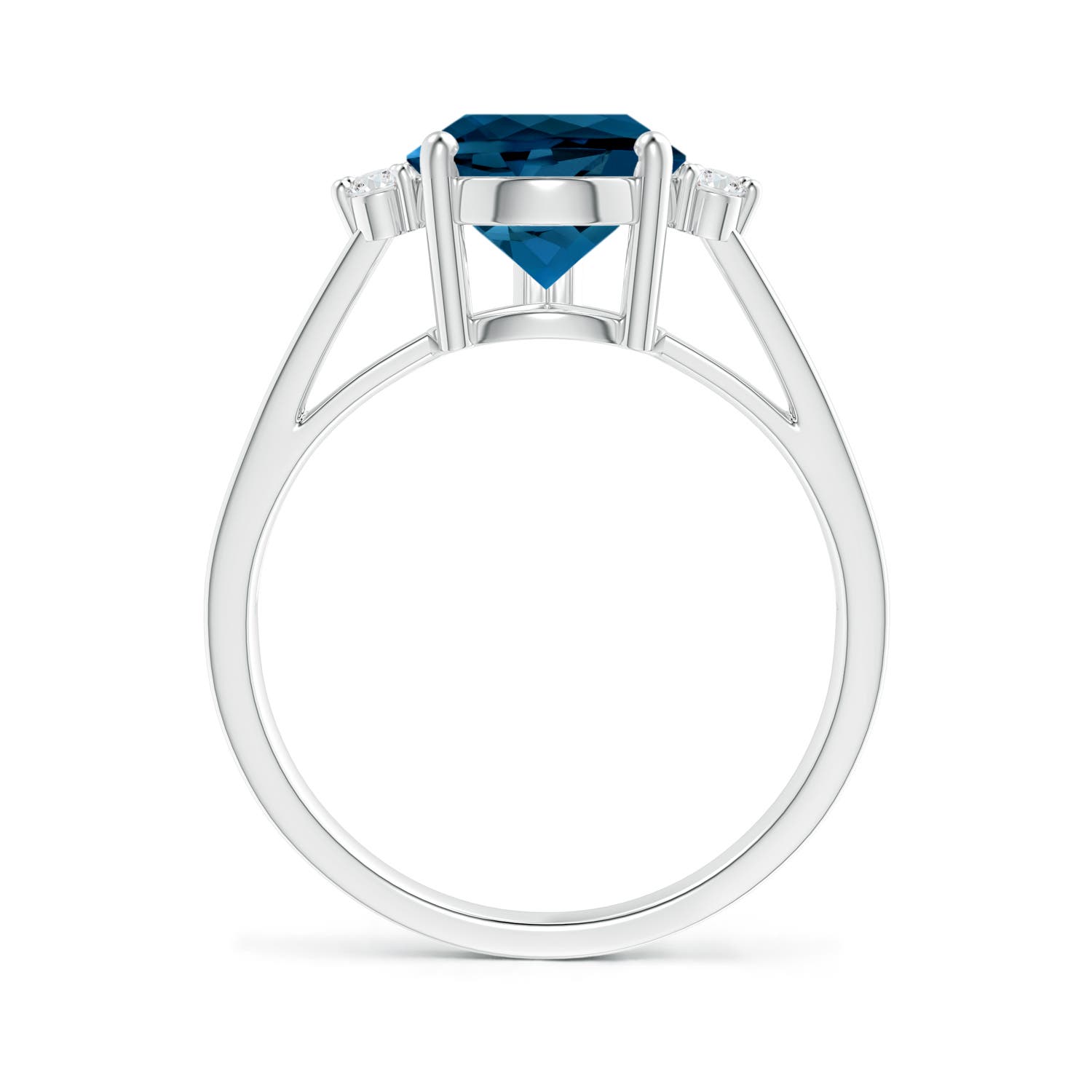 AAAA - London Blue Topaz / 3.97 CT / 14 KT White Gold