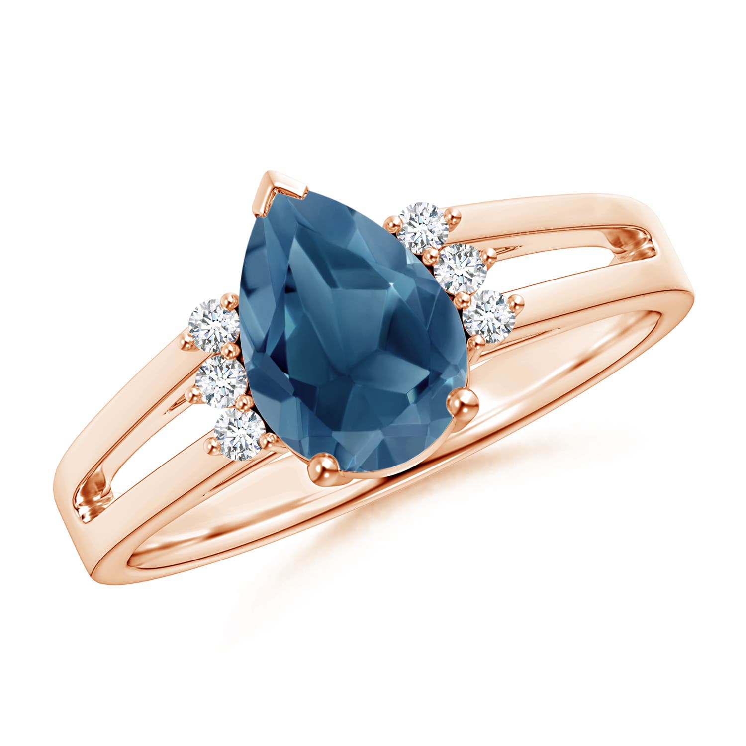 A - London Blue Topaz / 1.73 CT / 14 KT Rose Gold