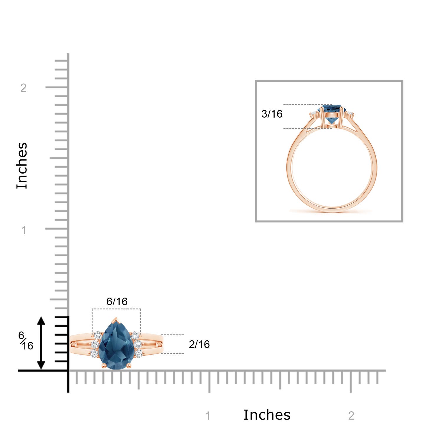 A - London Blue Topaz / 1.73 CT / 14 KT Rose Gold