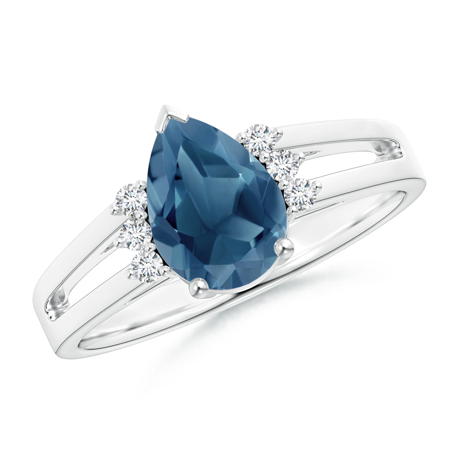 A - London Blue Topaz / 1.73 CT / 14 KT White Gold