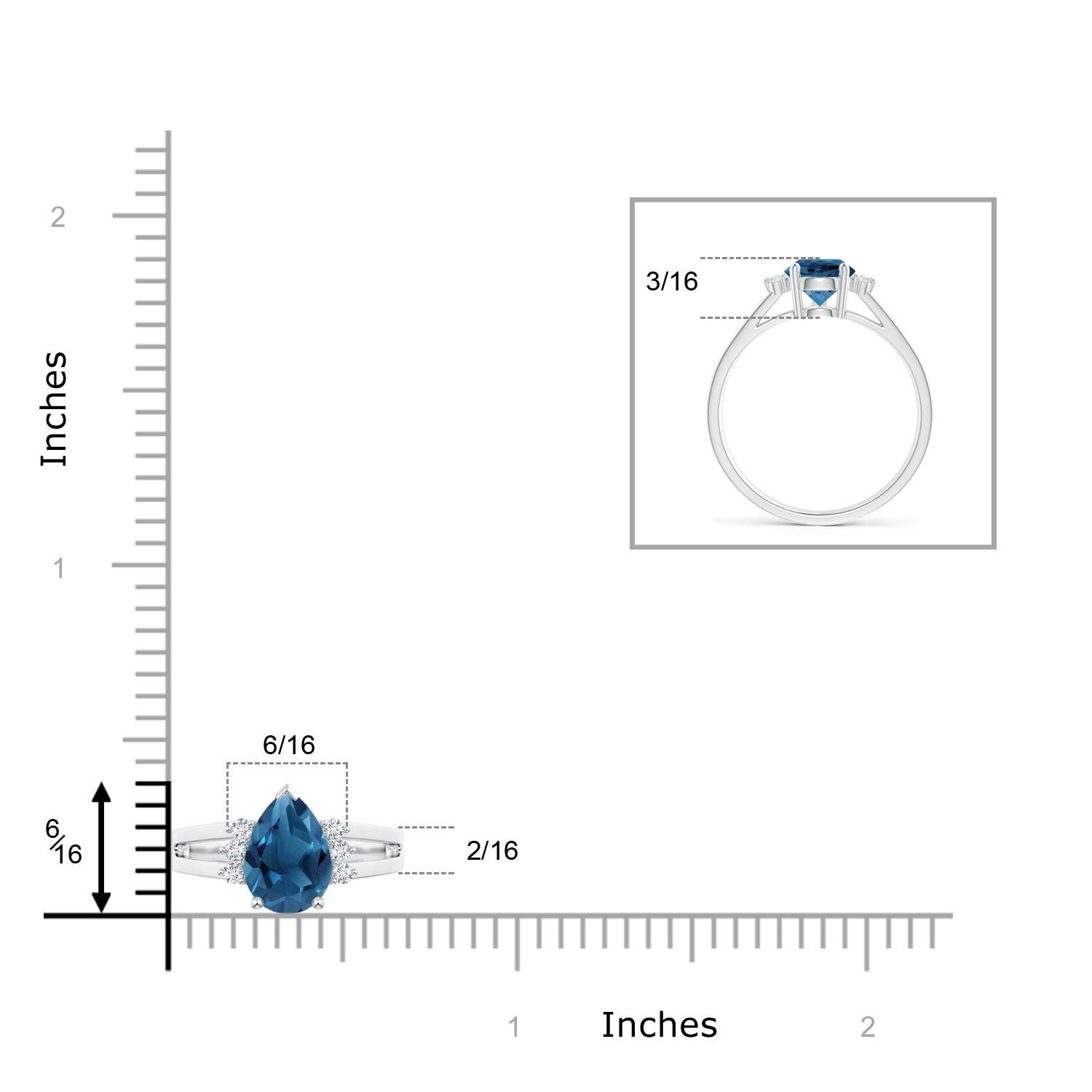 AA - London Blue Topaz / 1.73 CT / 14 KT White Gold