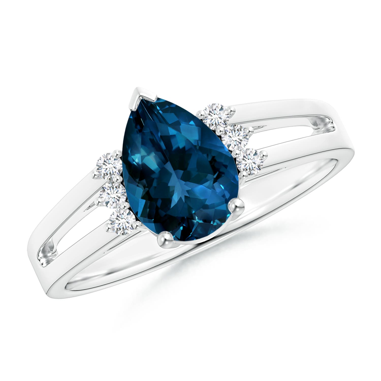 AAAA - London Blue Topaz / 1.73 CT / 14 KT White Gold