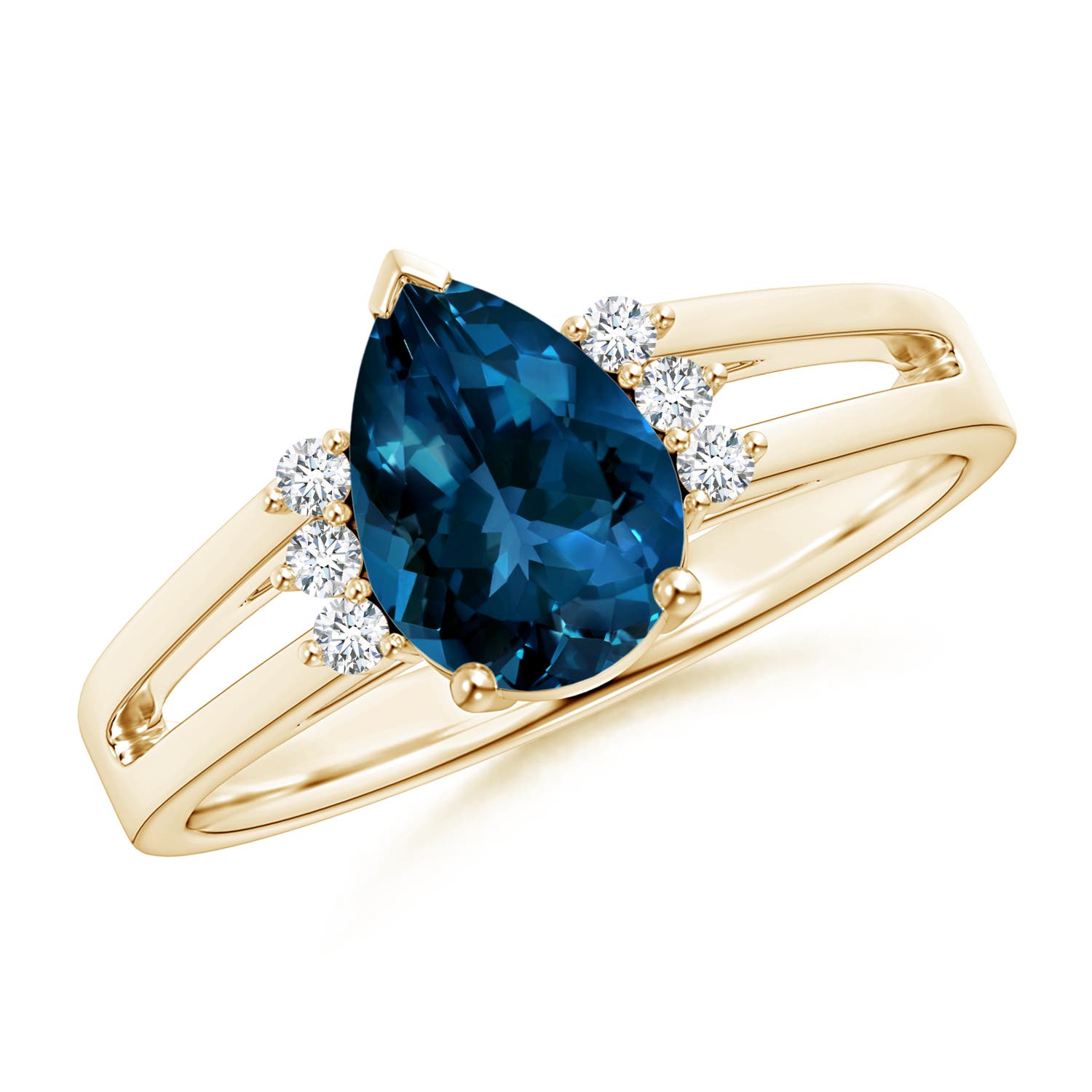 AAAA - London Blue Topaz / 1.73 CT / 14 KT Yellow Gold