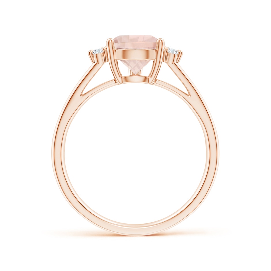 10x7mm A Pear Morganite Ring with Triple Diamond Accents in Rose Gold side-1