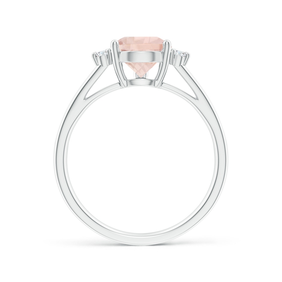 10x7mm A Pear Morganite Ring with Triple Diamond Accents in White Gold side-1