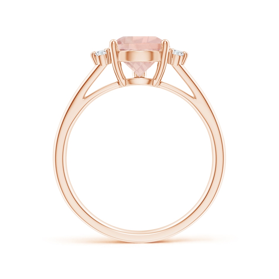 10x7mm AA Pear Morganite Ring with Triple Diamond Accents in Rose Gold side-1