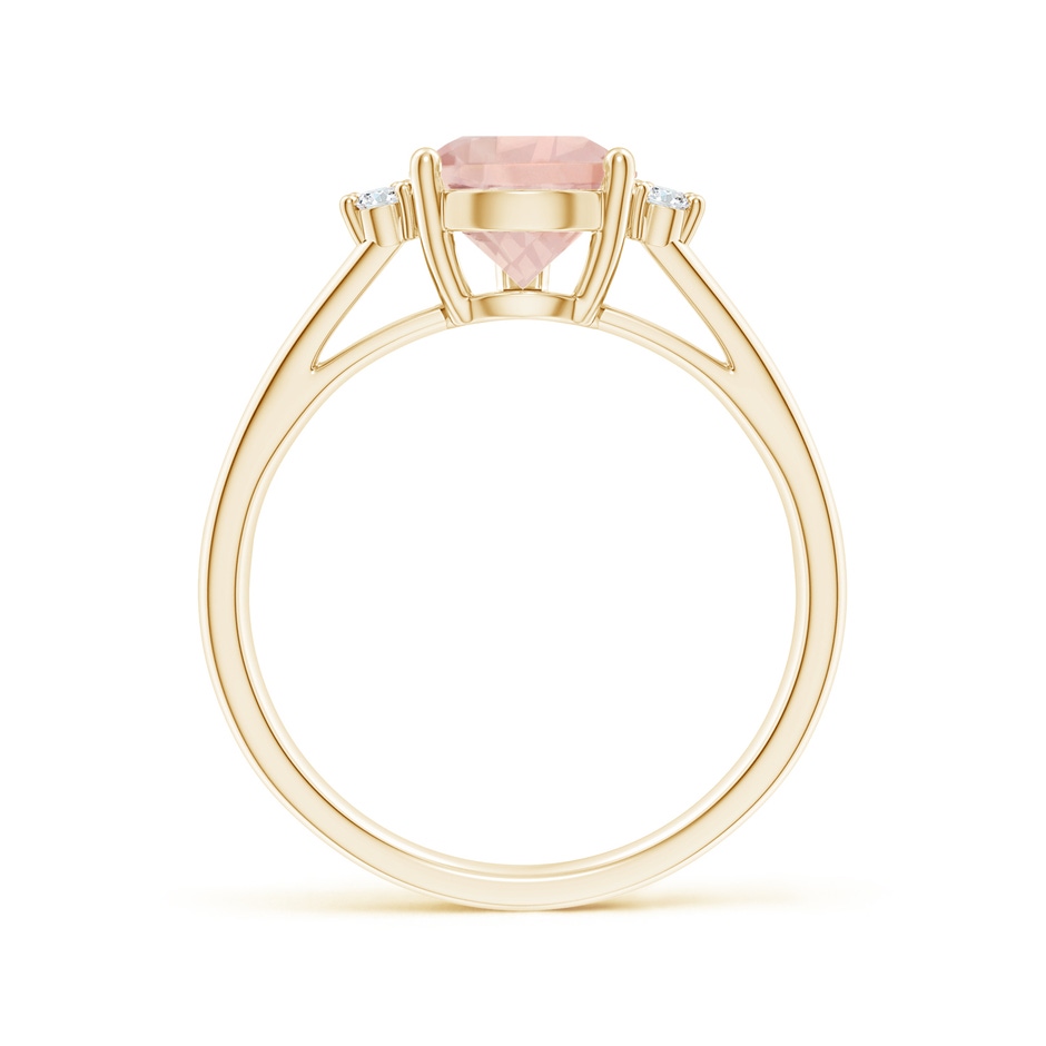 10x7mm AA Pear Morganite Ring with Triple Diamond Accents in Yellow Gold side-1