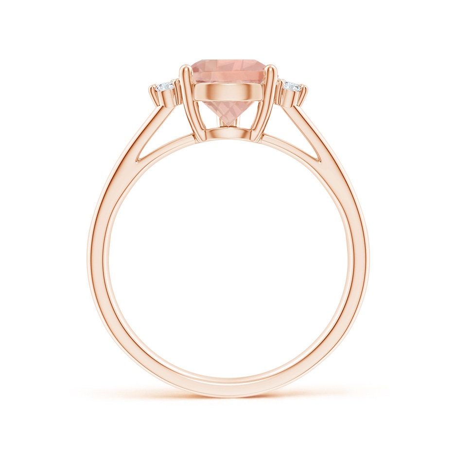 10x7mm AAA Pear Morganite Ring with Triple Diamond Accents in Rose Gold side-1