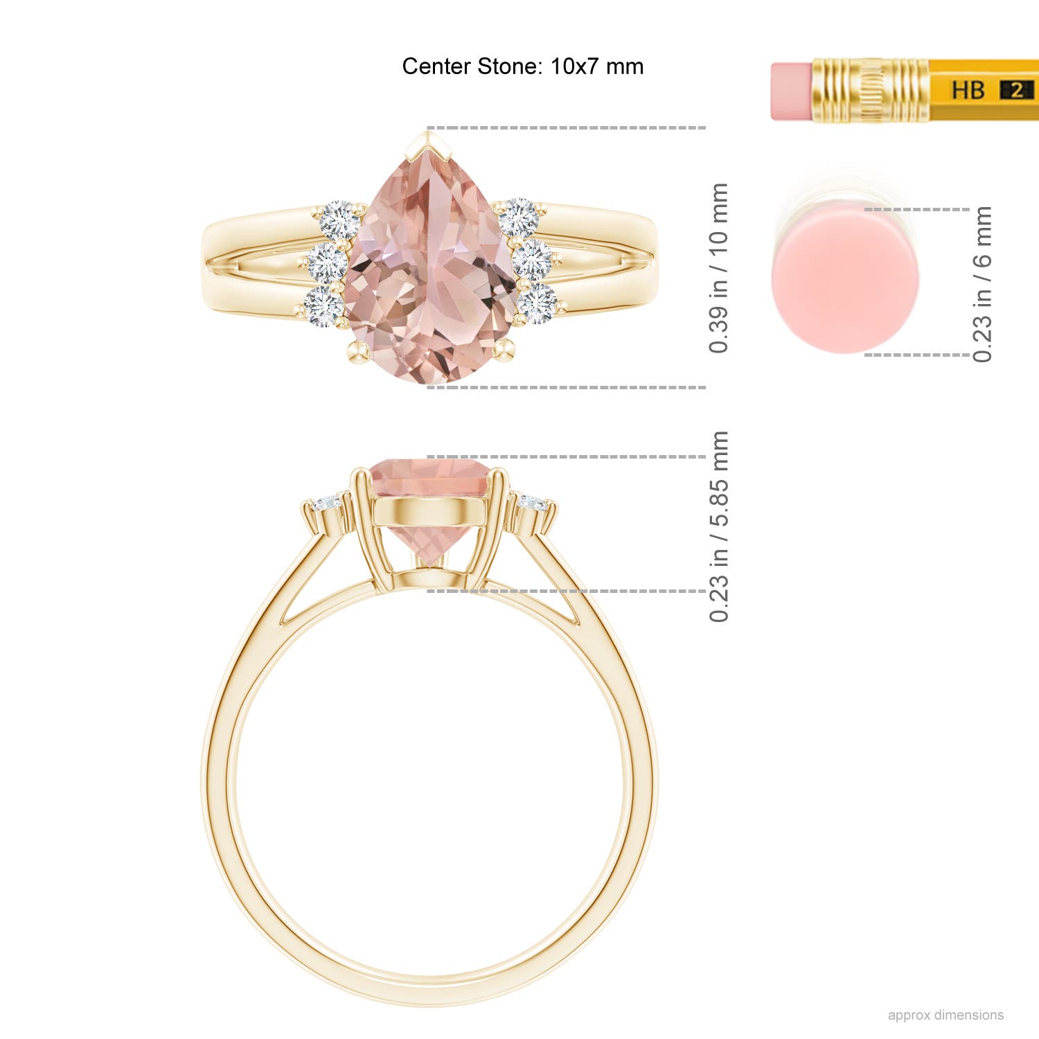 AAA - Morganite / 1.73 CT / 14 KT Yellow Gold