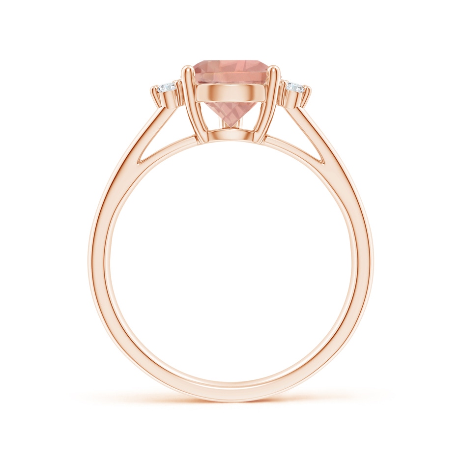 10x7mm AAAA Pear Morganite Ring with Triple Diamond Accents in Rose Gold side-1