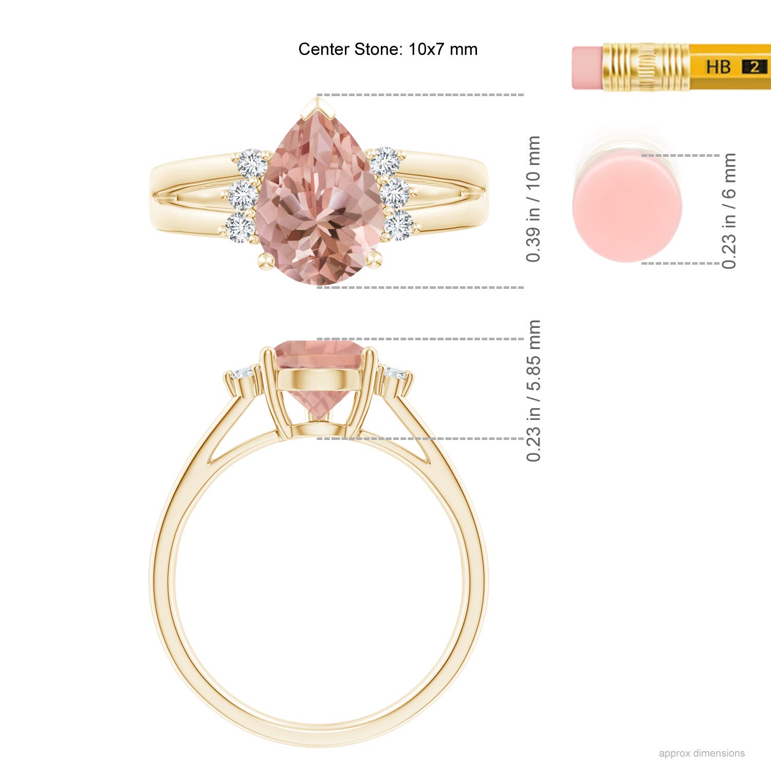 AAAA - Morganite / 1.73 CT / 14 KT Yellow Gold