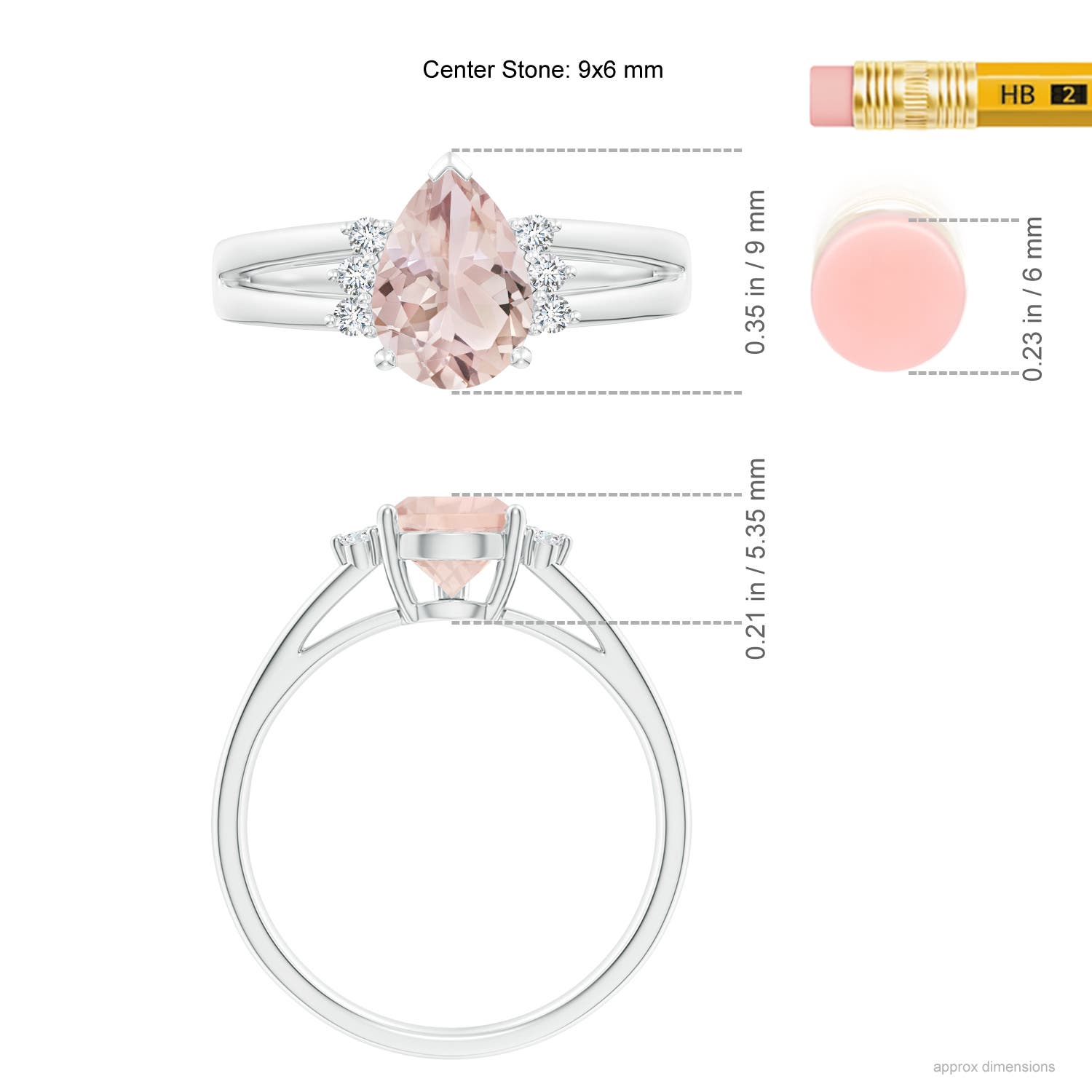 A - Morganite / 1.23 CT / 14 KT White Gold