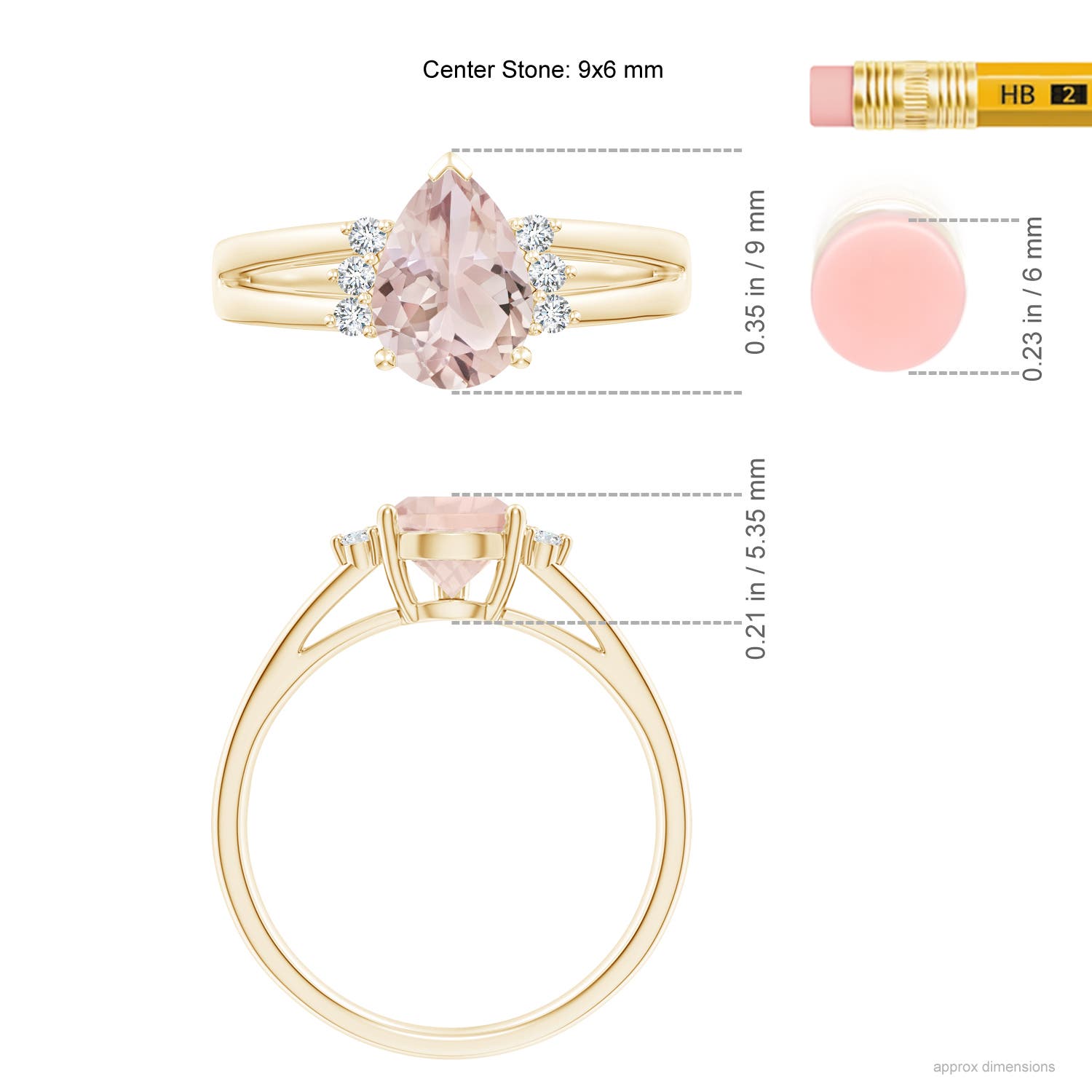 A - Morganite / 1.23 CT / 14 KT Yellow Gold