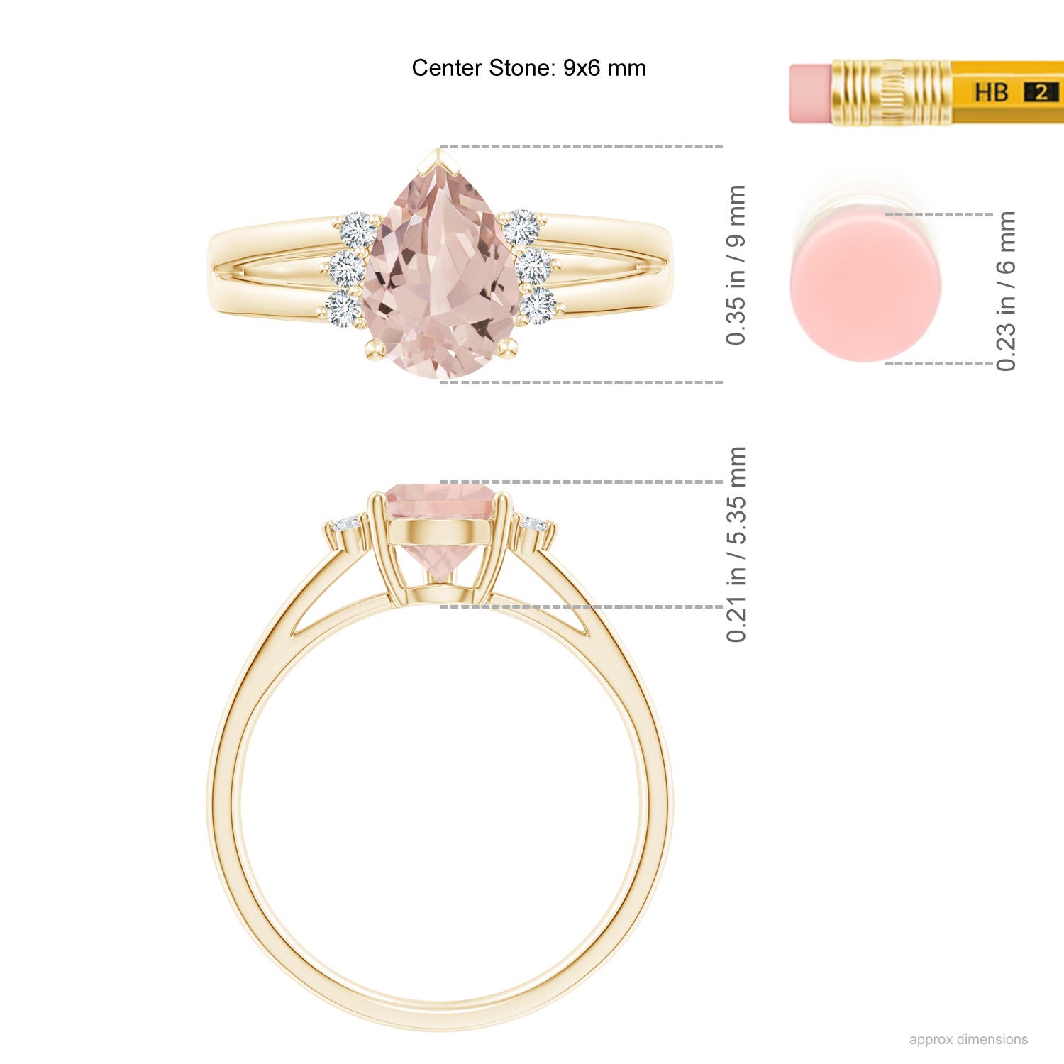 AA - Morganite / 1.23 CT / 14 KT Yellow Gold