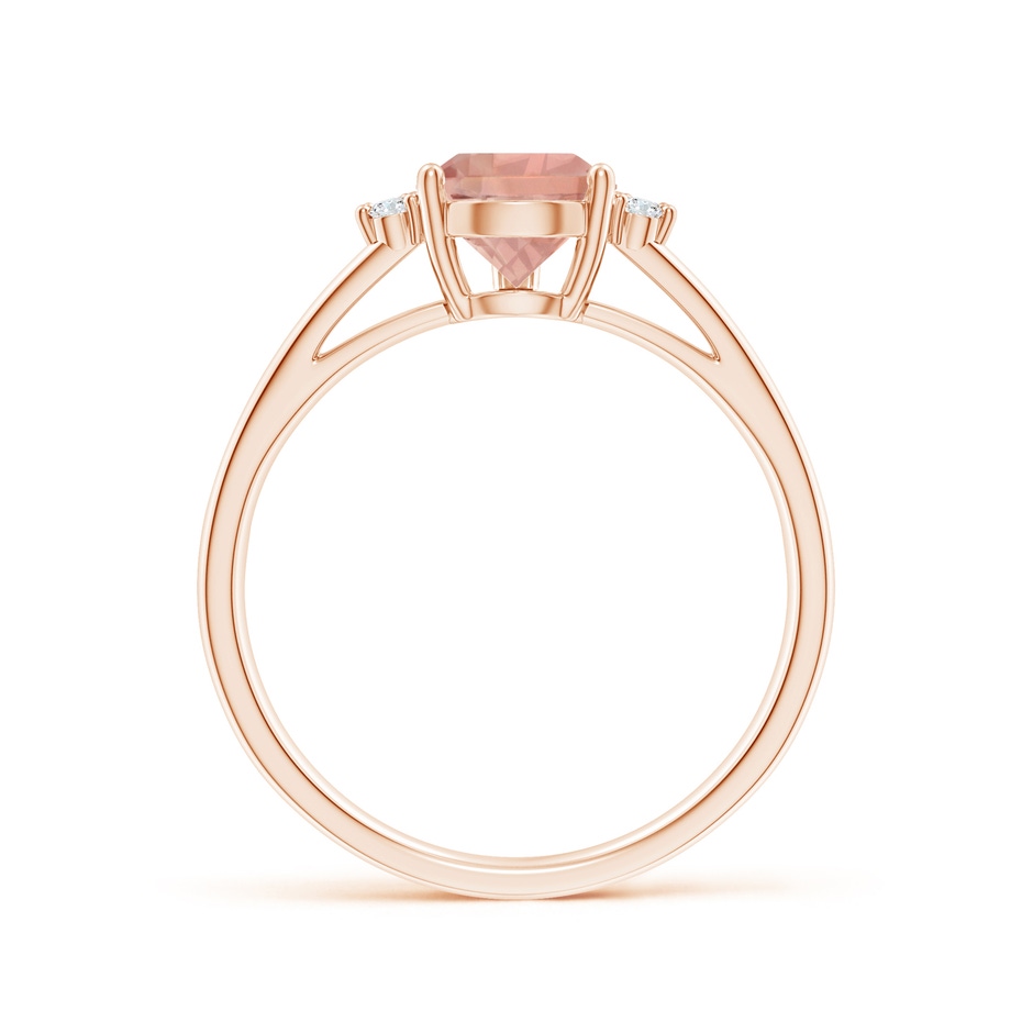 9x6mm AAAA Pear Morganite Ring with Triple Diamond Accents in Rose Gold side-1