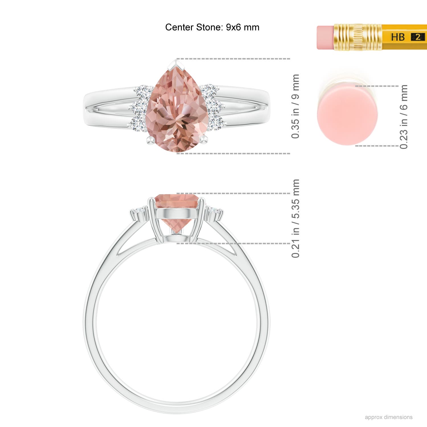 AAAA - Morganite / 1.23 CT / 14 KT White Gold