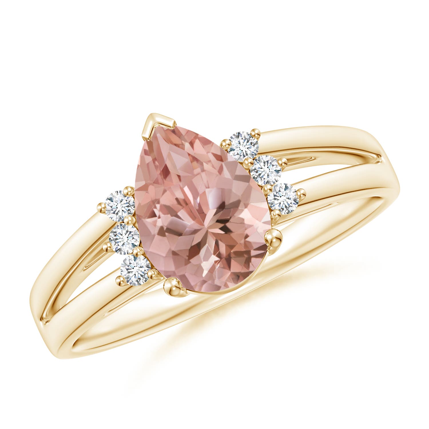 AAAA - Morganite / 1.23 CT / 14 KT Yellow Gold