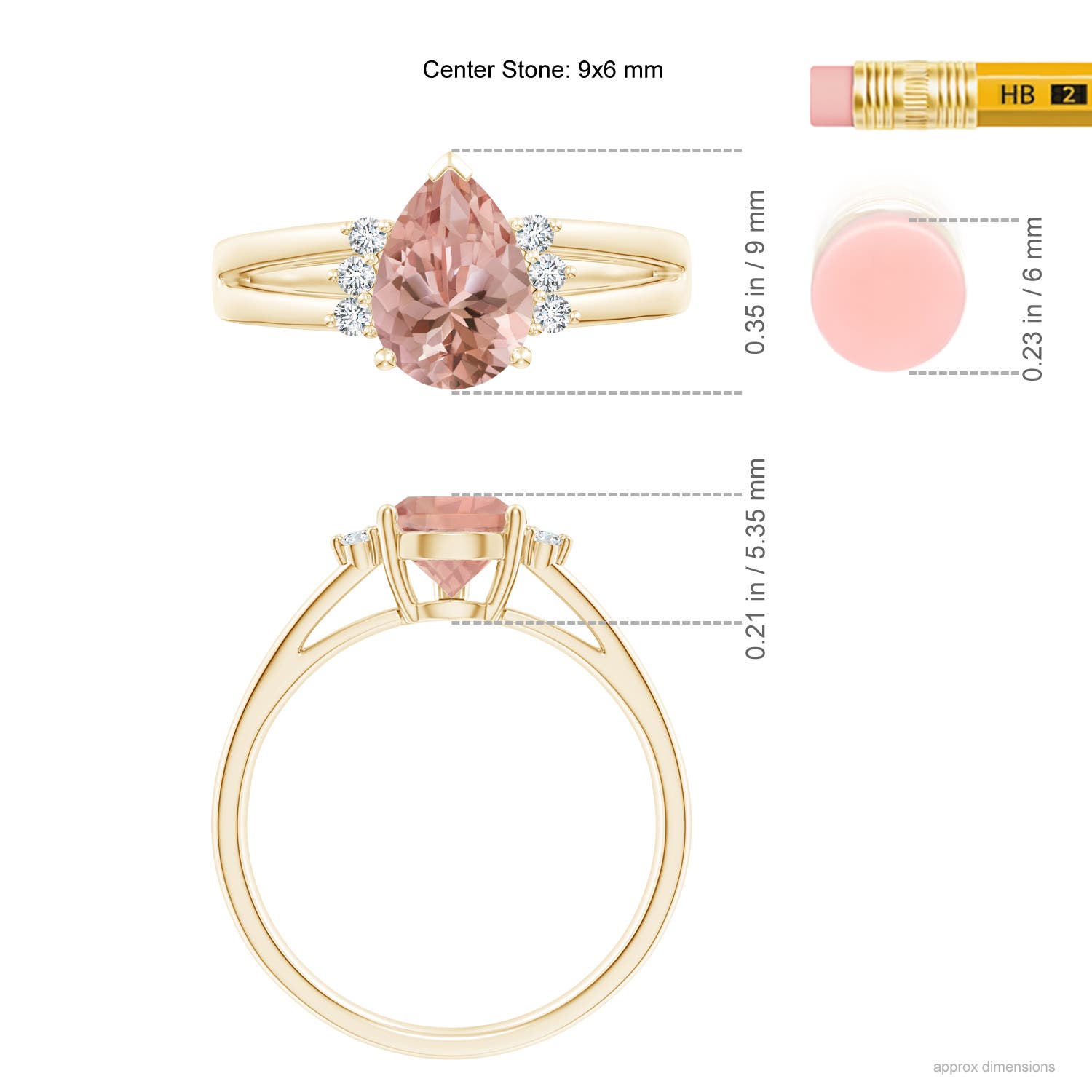 AAAA - Morganite / 1.23 CT / 14 KT Yellow Gold