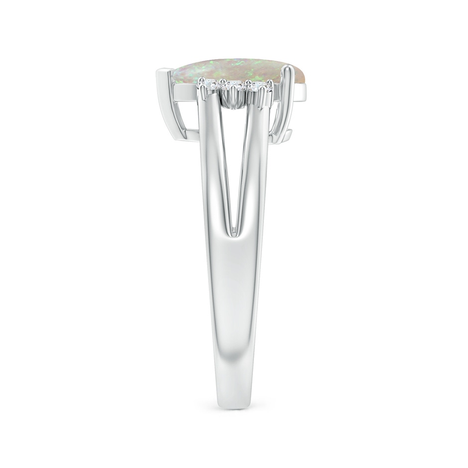 10x7mm AAA Pear Opal Ring with Triple Diamond Accents in White Gold side-2